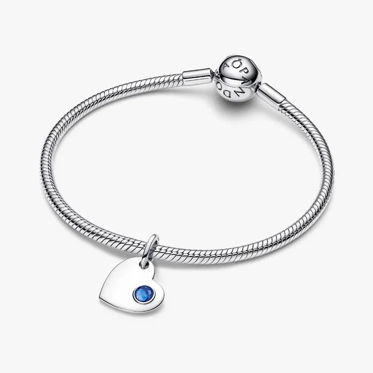 September Birthstone Engravable Heart Dangle Charms