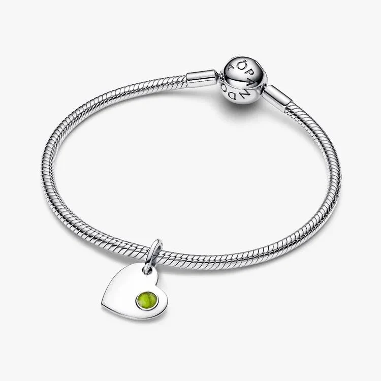 August Birthstone Engravable Heart Dangle Charms