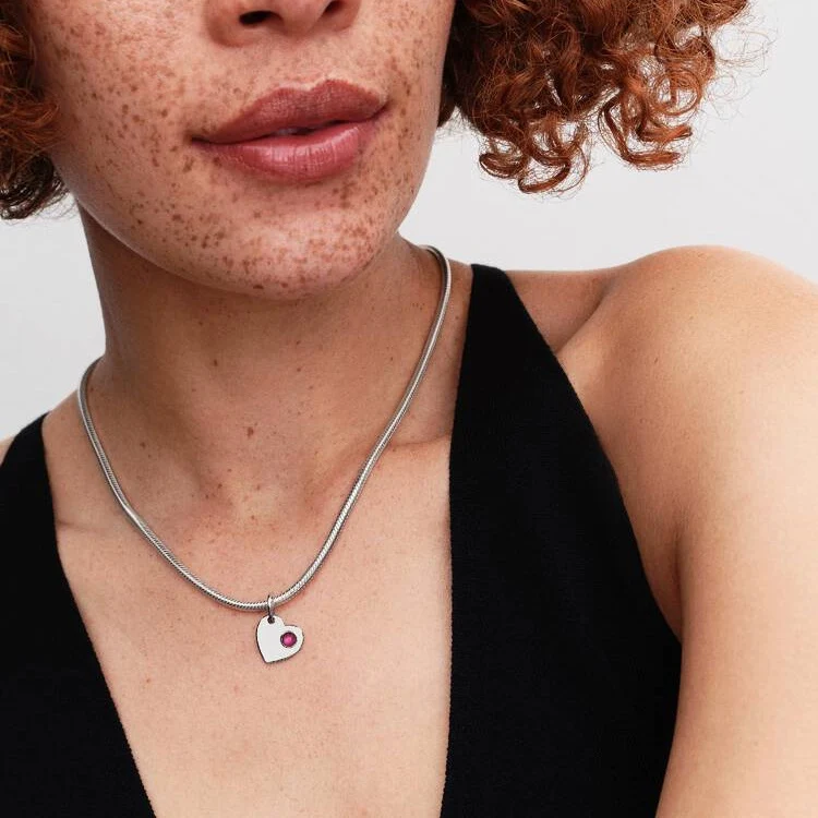 July Birthstone Engravable Heart Dangle Charms