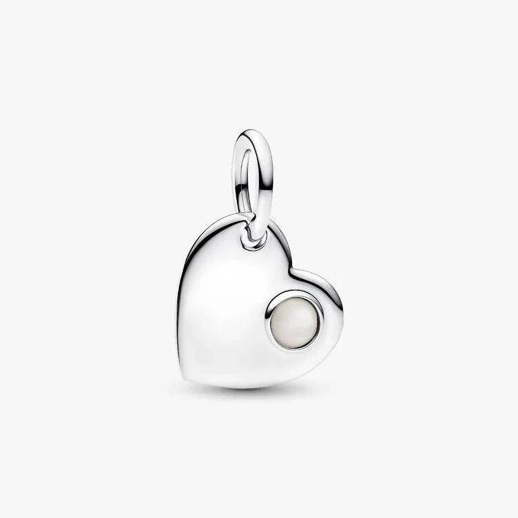 June Birthstone Engravable Heart Dangle Charms