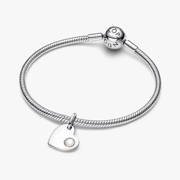 June Birthstone Engravable Heart Dangle Charms