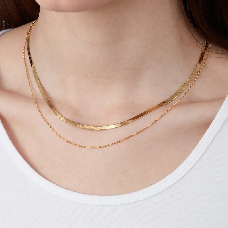 Sleeky Halskette | 18K vergoldet