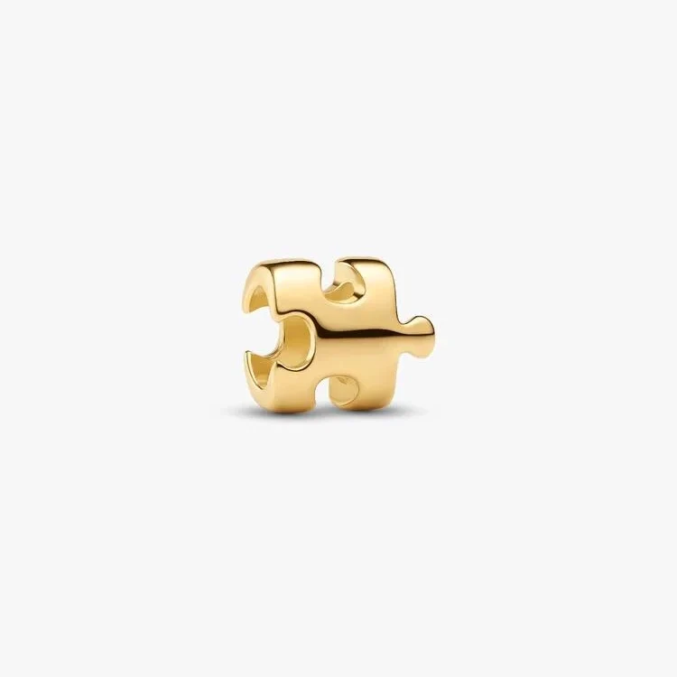 Gold Puzzle Piece Mini Charms