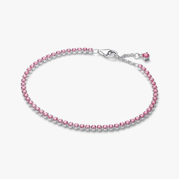 Pink Small Tennis Bracelet, 16cm