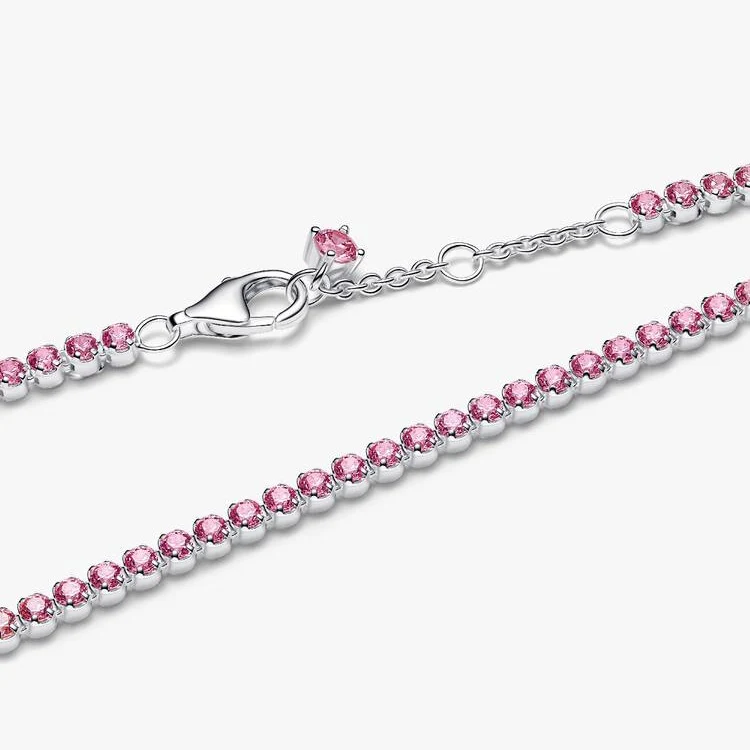 Pink Small Tennis Bracelet, 16cm