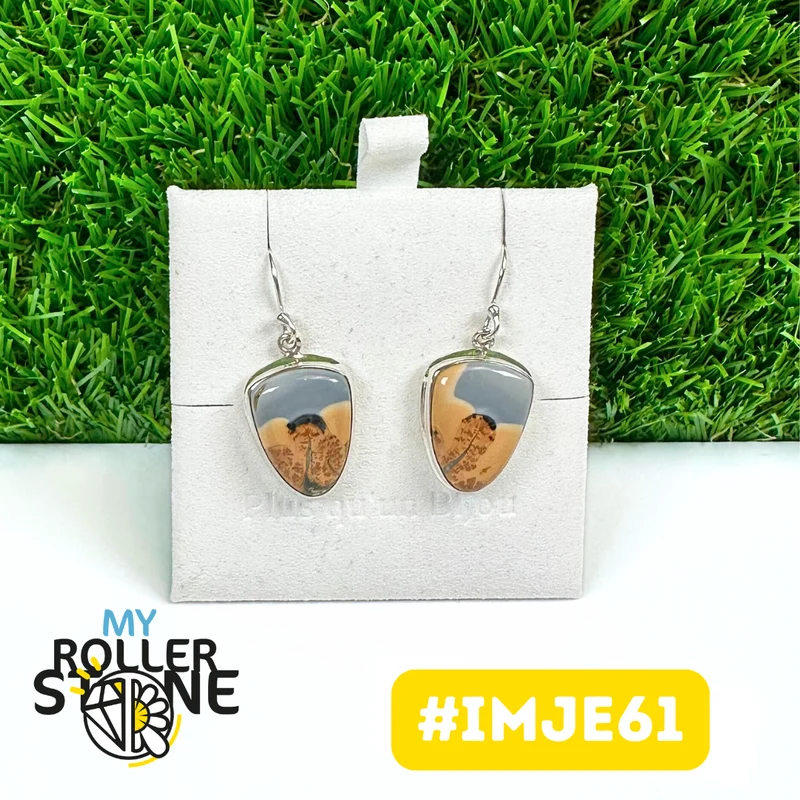 Maligano-Jaspis-Ohrringe aus 925er Sterlingsilber #IMJE61