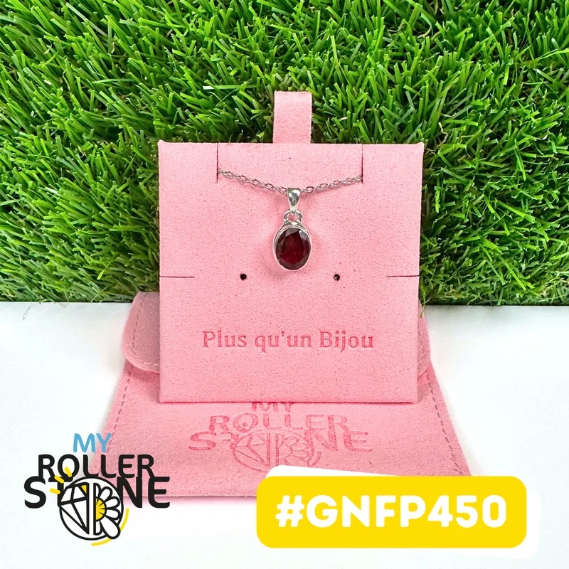 Facettierter Granatanhänger in 925er Sterlingsilber #GNFP450