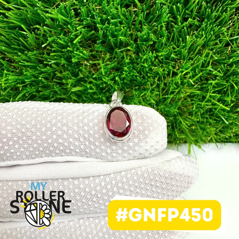 Facettierter Granatanhänger in 925er Sterlingsilber #GNFP450