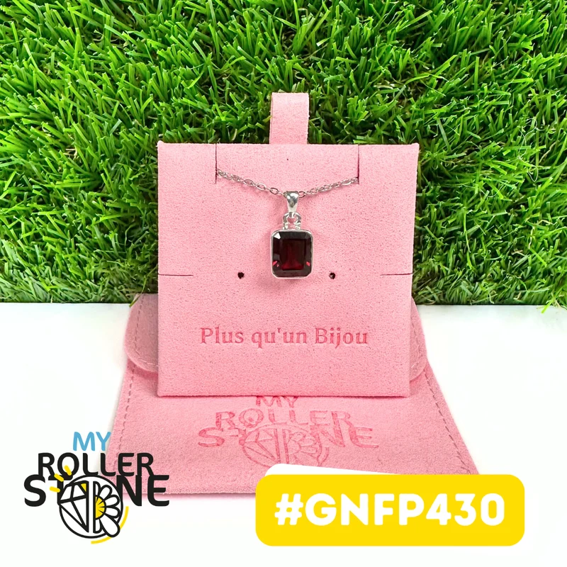 Facettierter Granatanhänger in 925er Sterlingsilber #GNFP430