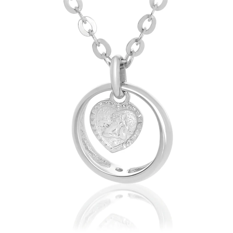 SILBERKETTE MIT TAUFRING ANHÄNGER 925 SILBER TAUFKETTE RING ENGEL