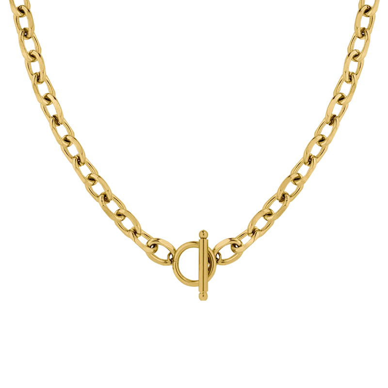 Chunky T-Bar Kette 14K Vergoldet
