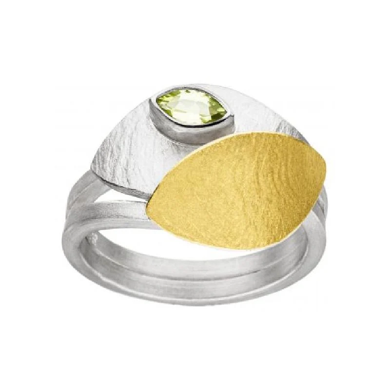 925er Silber Ring feingoldbelegt MANU R1292PR