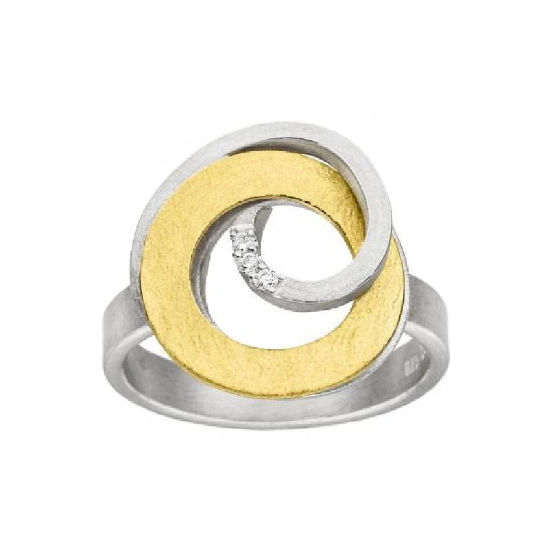 925er Silber Ring feingoldbelegt MANU R1290BR
