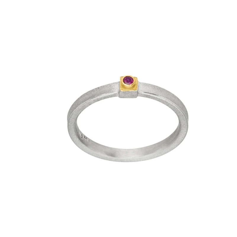 925er Silber Ring feingoldbelegt MANU R900RU