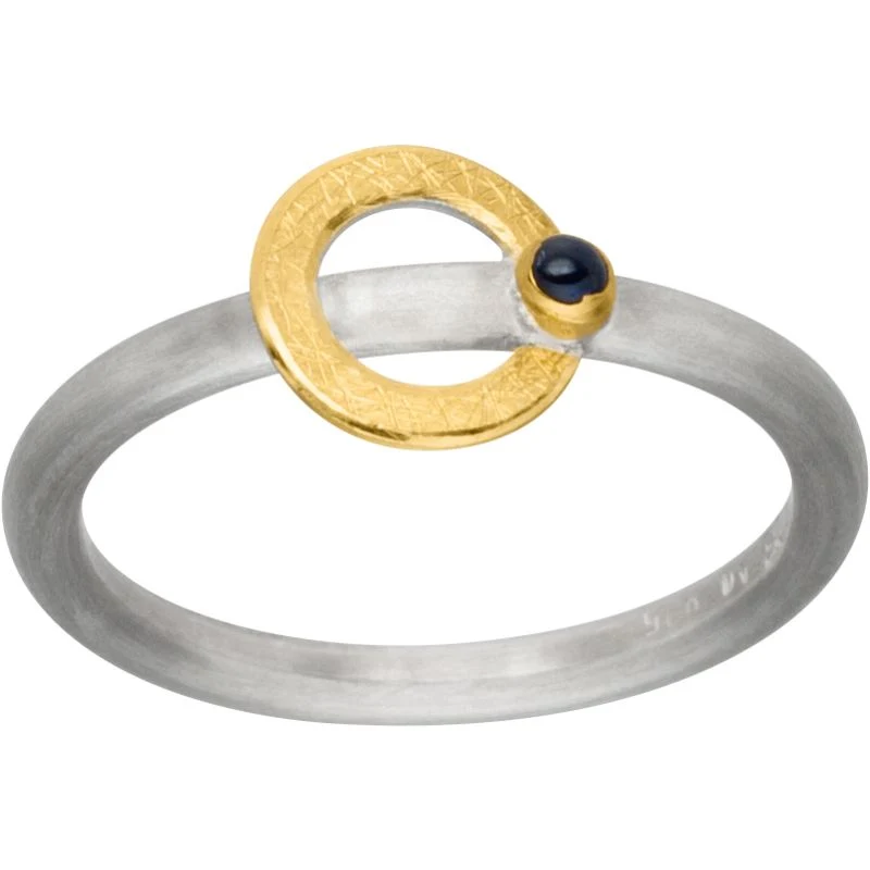 925er Silber Ring feingoldbelegt MANU R637SA