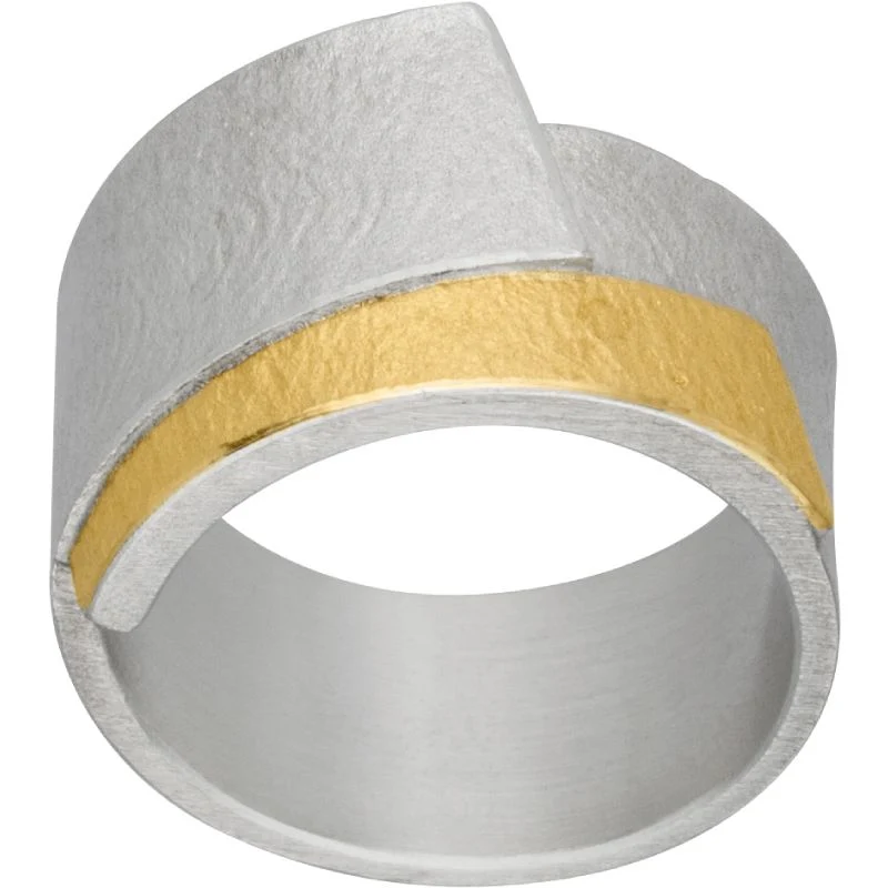 925er Silber Ring feingoldbelegt MANU R1002