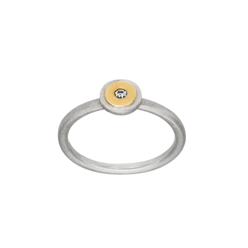 925er Silber Ring feingoldbelegt MANU R668BR