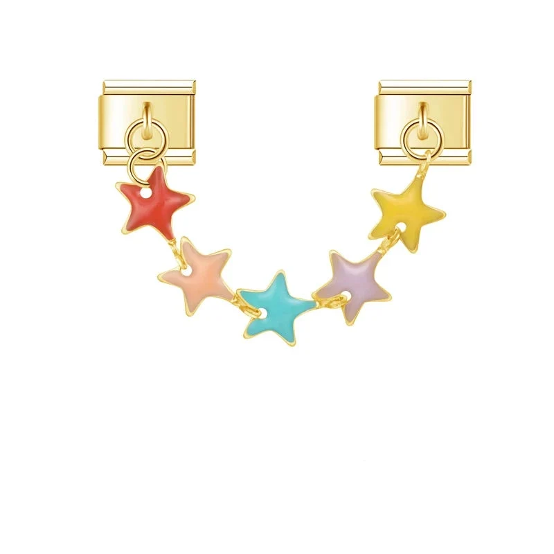 Bunte Sterne Charm-Kette