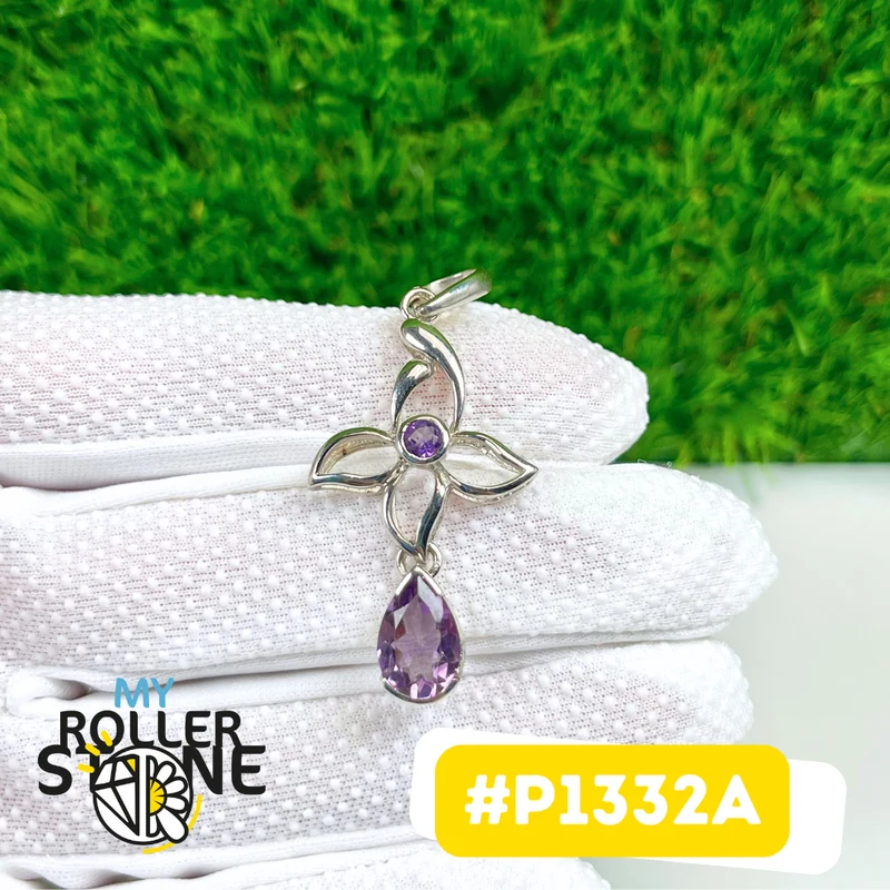 Anhänger aus 925er Sterlingsilber mit Amethyst #P1332A