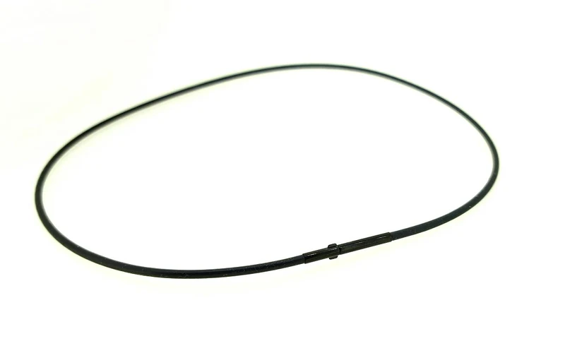 Halsreif Silikon Knotenschmuck mit Druckknopf SILIKON-2,0-sw-Druck