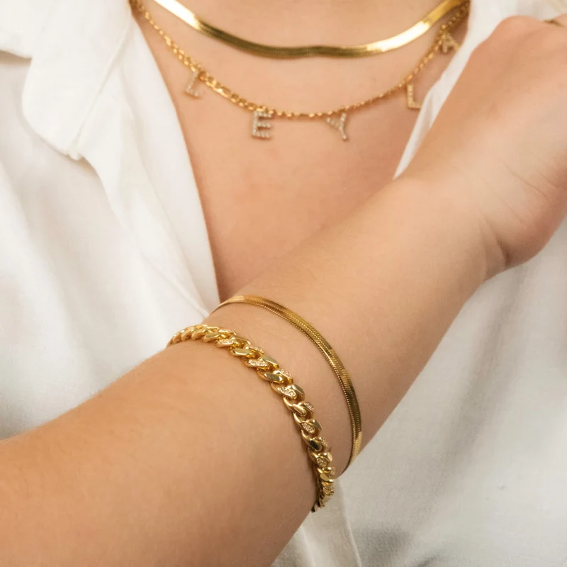 Snake Skin Armband | 18K vergoldet