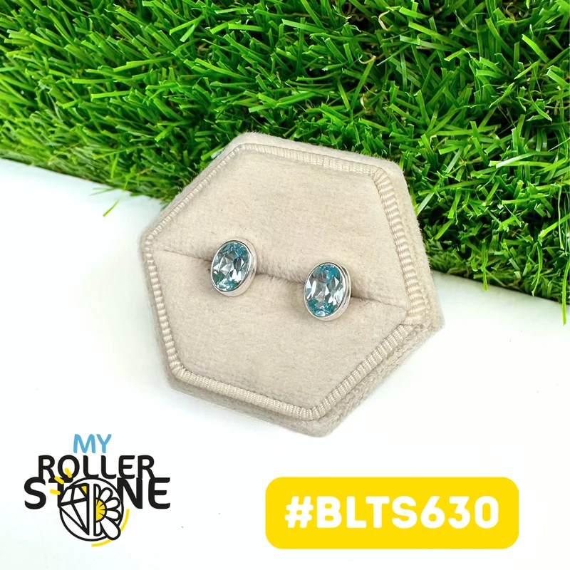 Ohrringe aus 925er Sterlingsilber mit blauem Topas #BLTS630