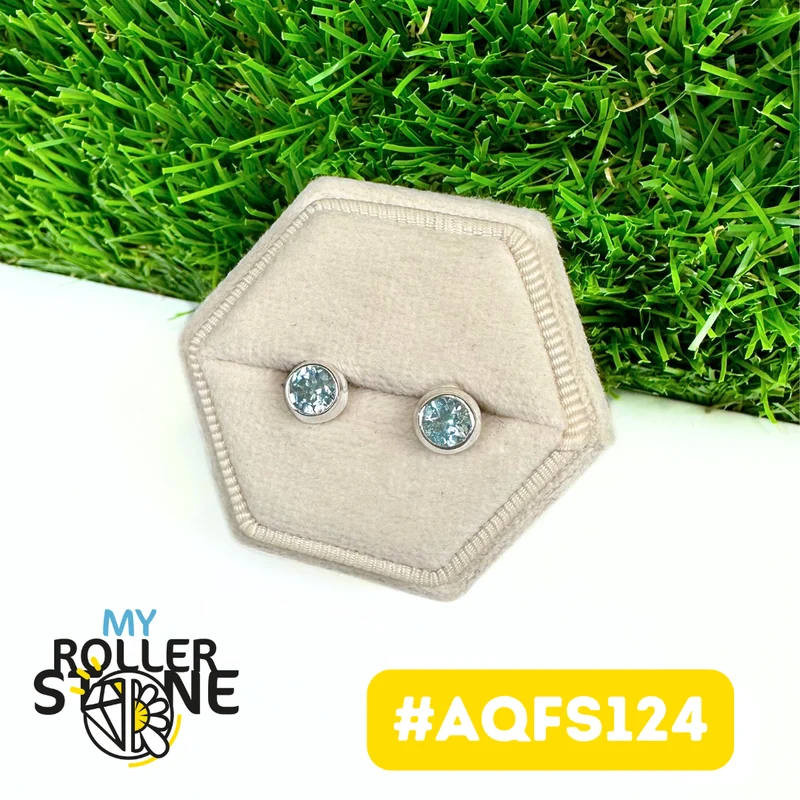 Aquamarin-Ohrringe aus 925er Sterlingsilber #AQFS124
