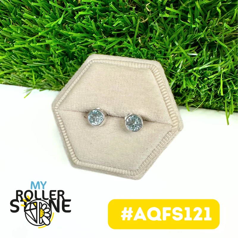 Aquamarin-Ohrringe aus 925er Sterlingsilber #AQFS121
