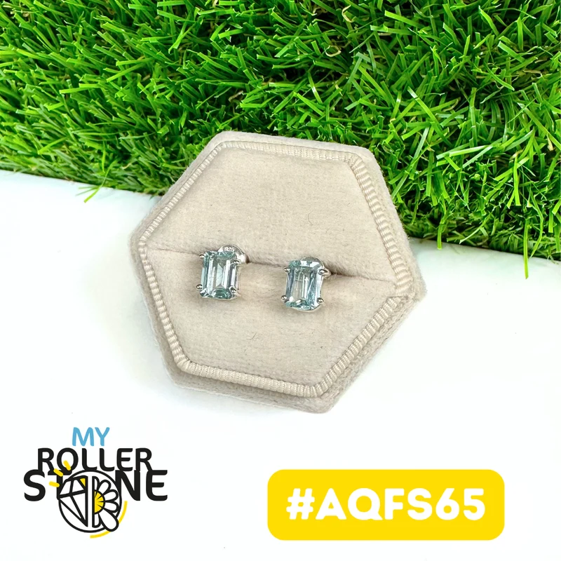 Aquamarin-Ohrringe aus 925er Sterlingsilber #AQFS65