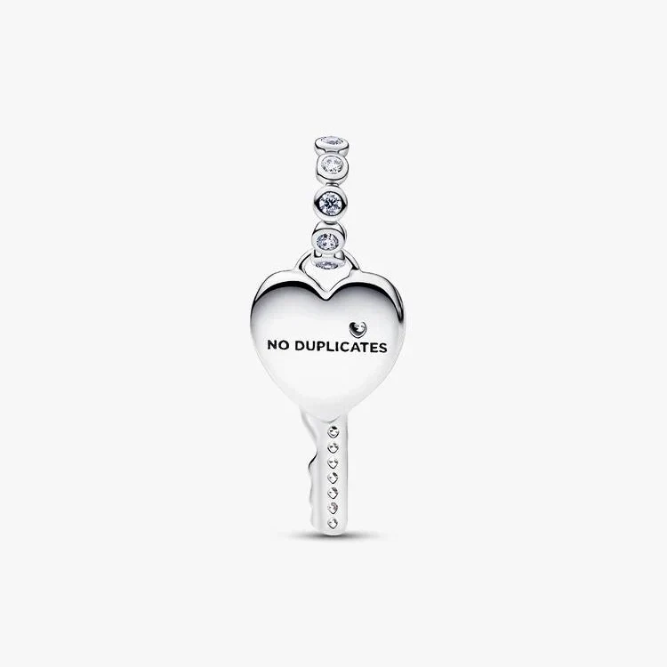 Opalescent Heart Key Dangle Charms