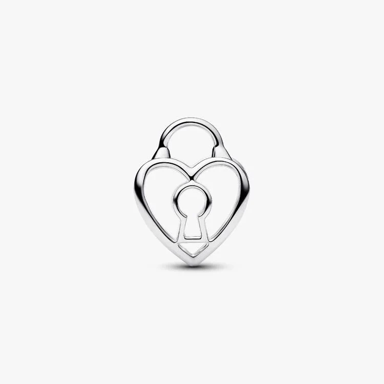 Openwork Heart Padlock Charms