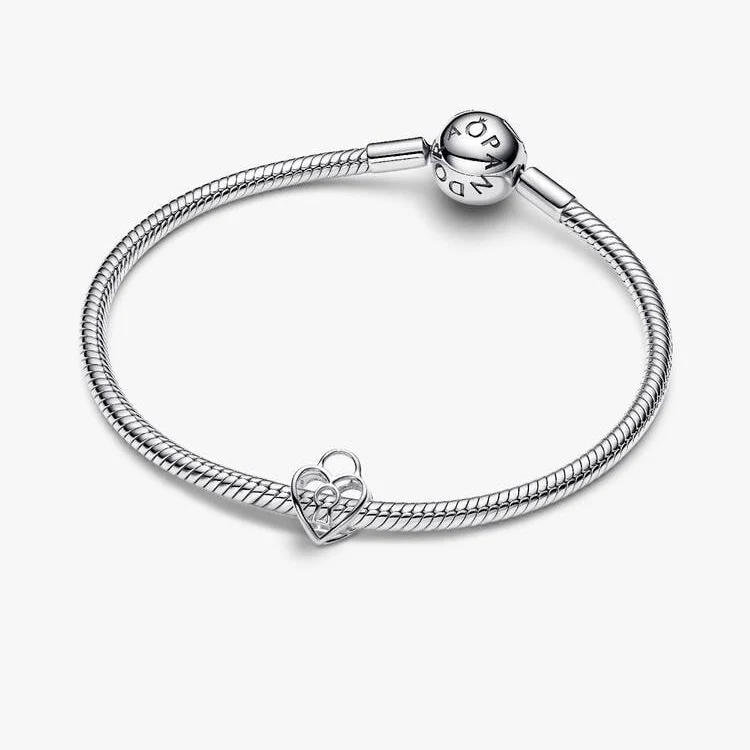 Openwork Heart Padlock Charms