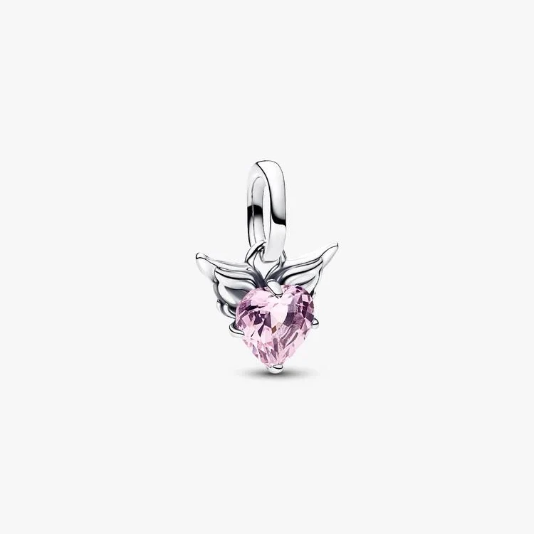 ME Winged Pink Heart Mini Dangle Charms