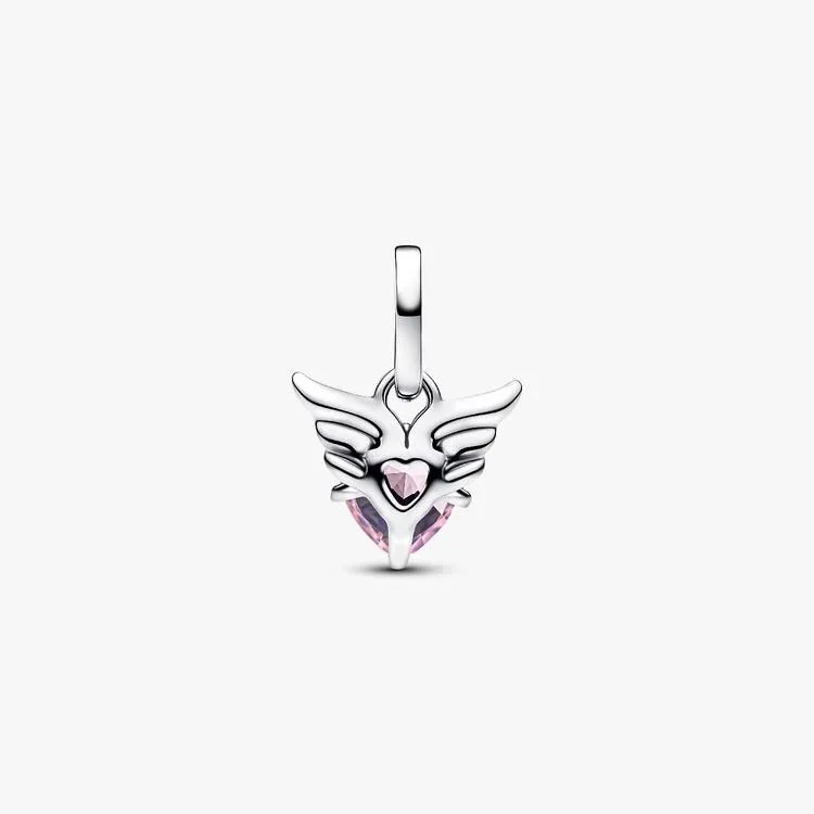 ME Winged Pink Heart Mini Dangle Charms