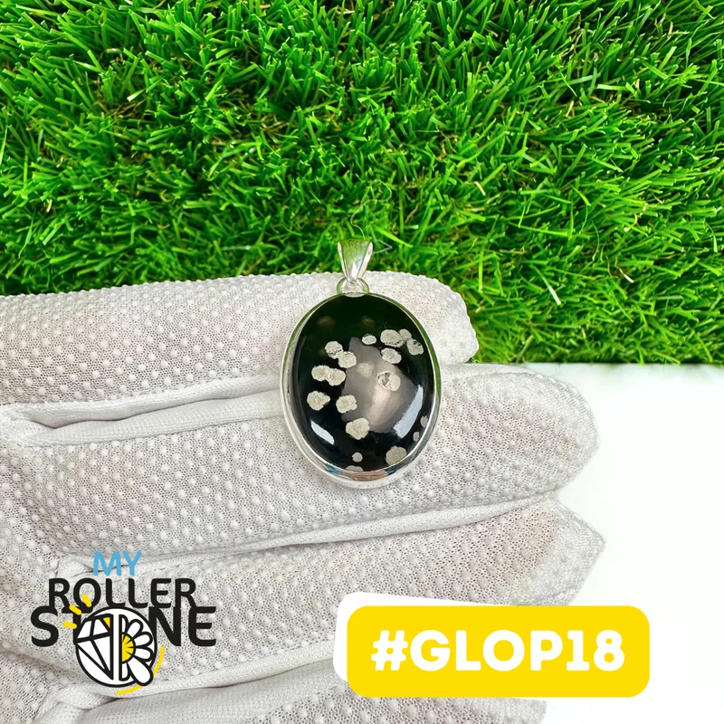 Galaxy-Obsidian-Anhänger aus 925er Sterlingsilber #GLOP18