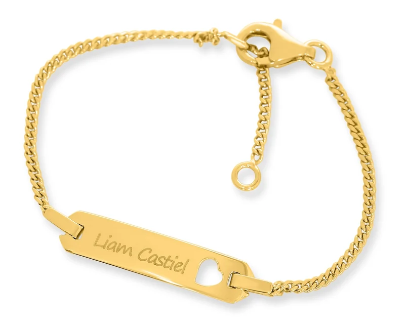 TAUFARMBAND GOLD GRAVUR TAUFSCHMUCK MIT NAMEN ARMBAND FÜR KINDER