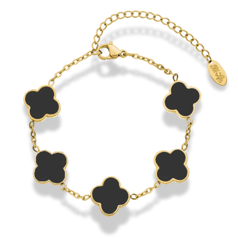 Noir Lucky Leaf Abbaddon Armband 14K Vergoldet