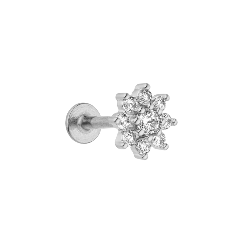 Victoria Flower Labret Piercing 18K Vergoldet