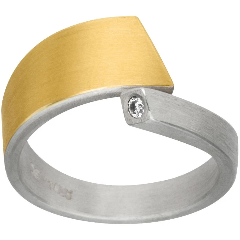 925er Silber Ring feingoldbelegt MANU R1011BR