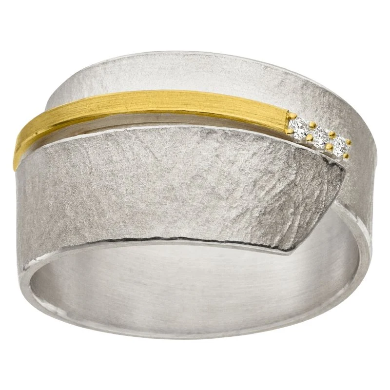 925er Silber Ring feingoldbelegt MANU R1224BR