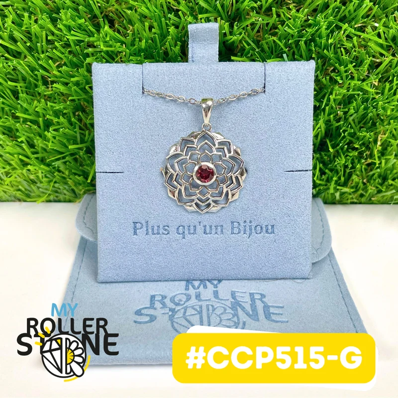 Granatanhänger aus 925er Sterlingsilber #CCP515-G