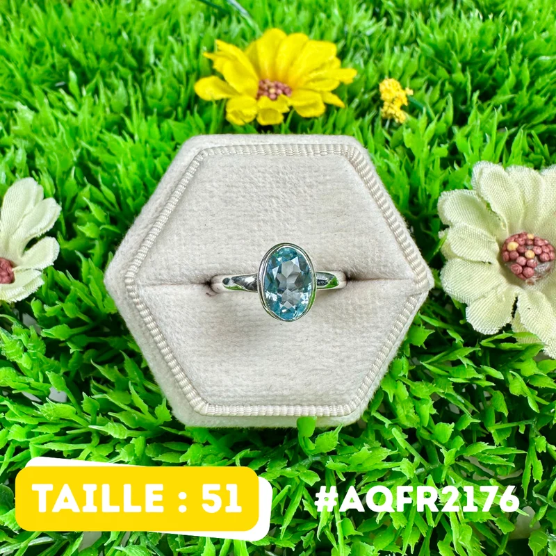 Facettierter Aquamarinring aus 925er Sterlingsilber #AQFR2176