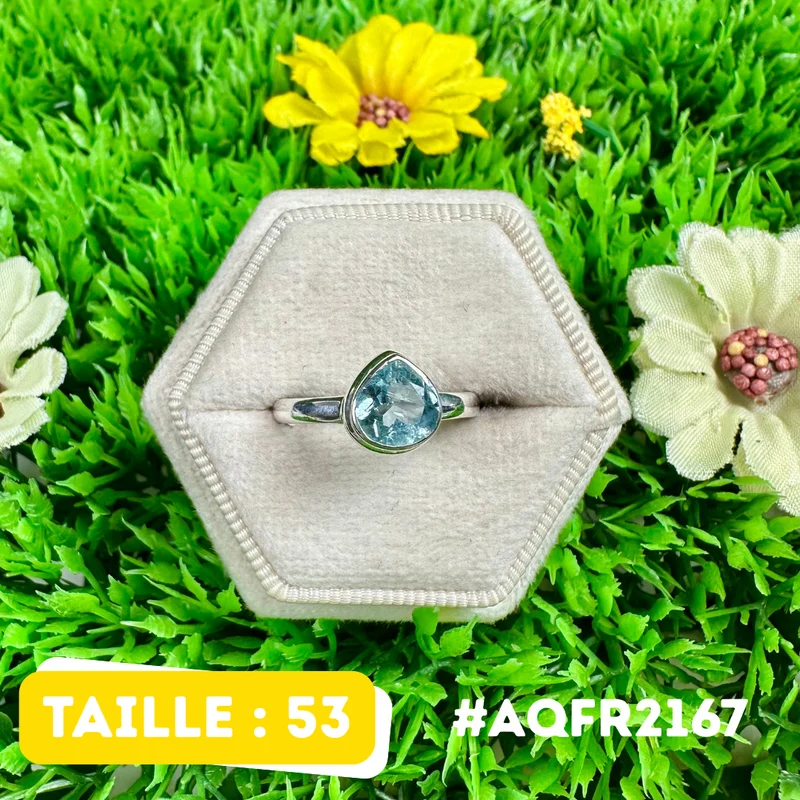Facettierter Aquamarinring aus 925er Sterlingsilber #AQFR2167