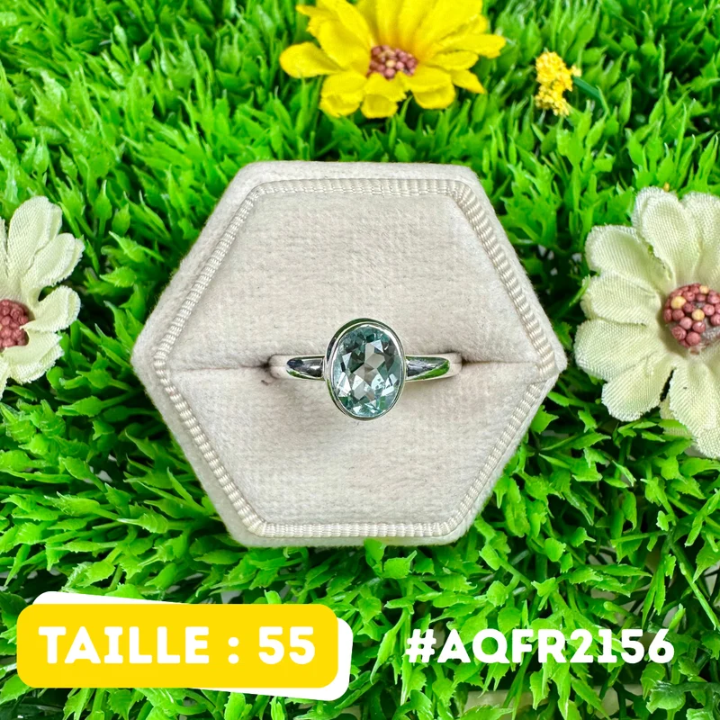 Facettierter Aquamarinring aus 925er Sterlingsilber #AQFR2156