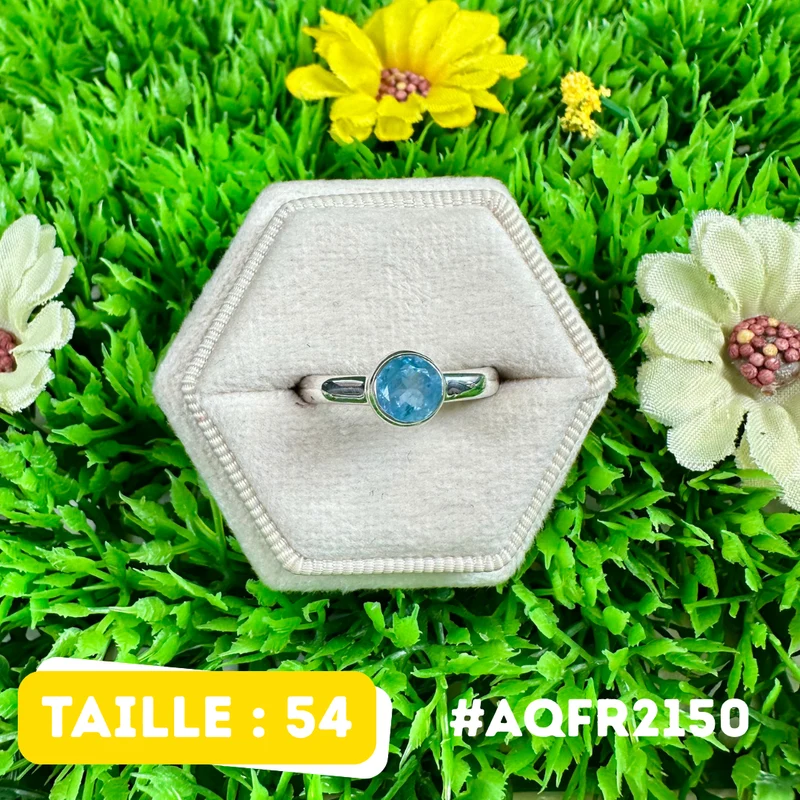 Facettierter Aquamarinring aus 925er Sterlingsilber #AQFR2150