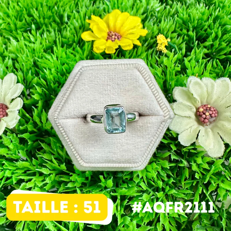 Facettierter Aquamarinring aus 925er Sterlingsilber #AQFR2111