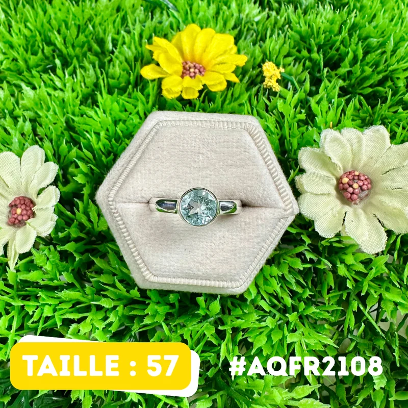 Facettierter Aquamarinring aus 925er Sterlingsilber #AQFR2108