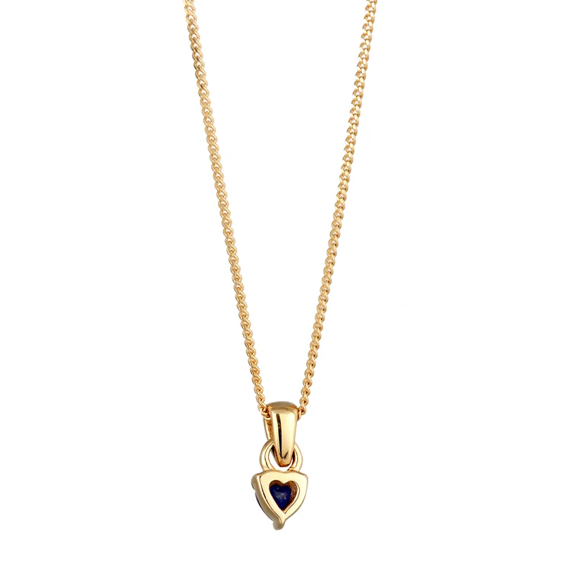 Halskette Herz | Laborgezüchteter Diamant (Weiß, 0.004 ct.) & Saphir (Blau)