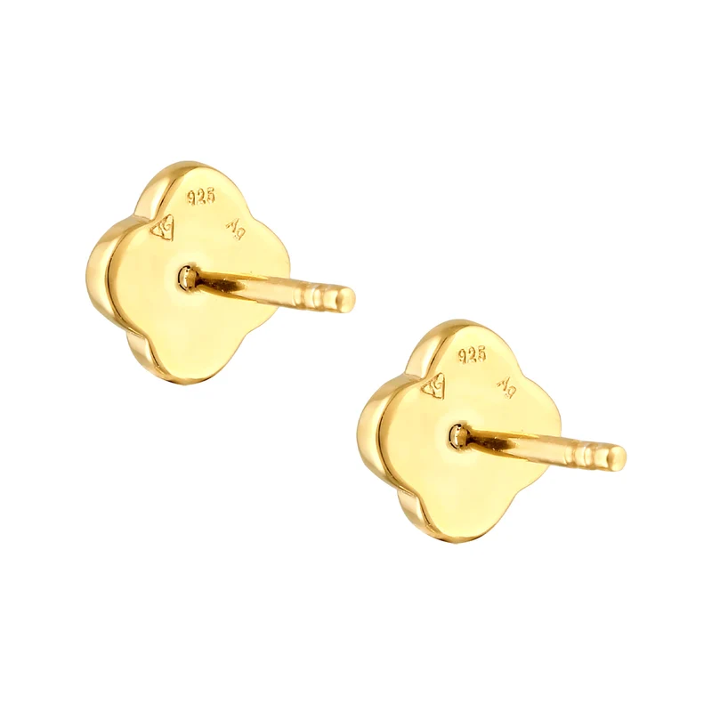 Ohrstecker Kleeblatt | Emaille (Weiß)