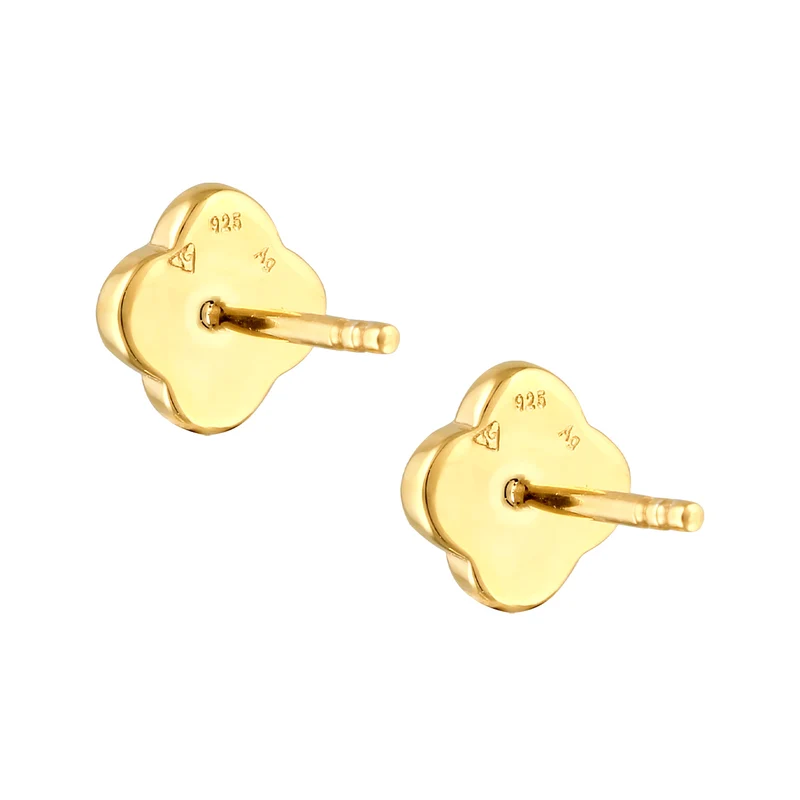 Ohrstecker Kleeblatt | Emaille (Weiß)